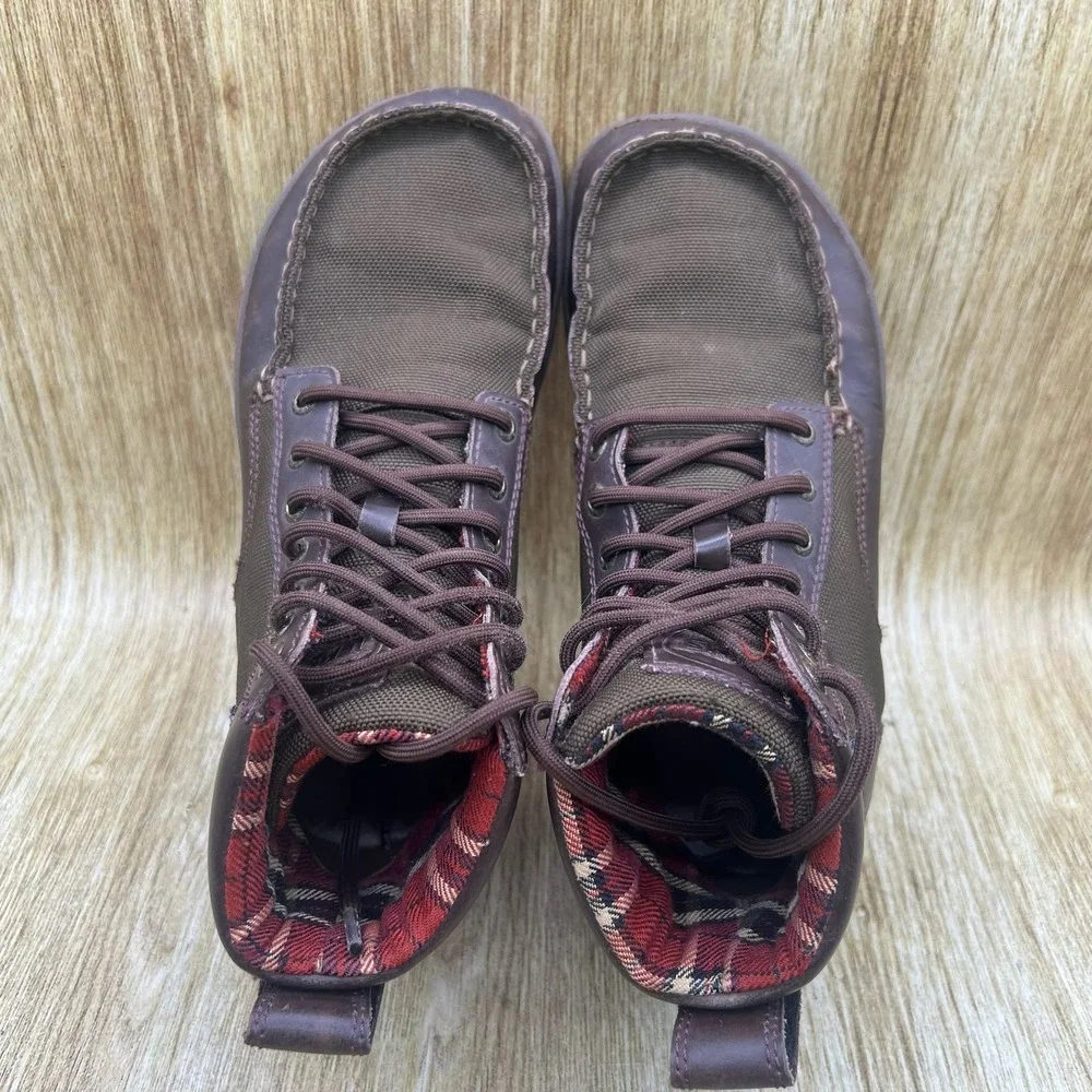 Lems Boulder Boot Women's Size 9 Timber Brown Leather Nylon Minimalist Zero Drop